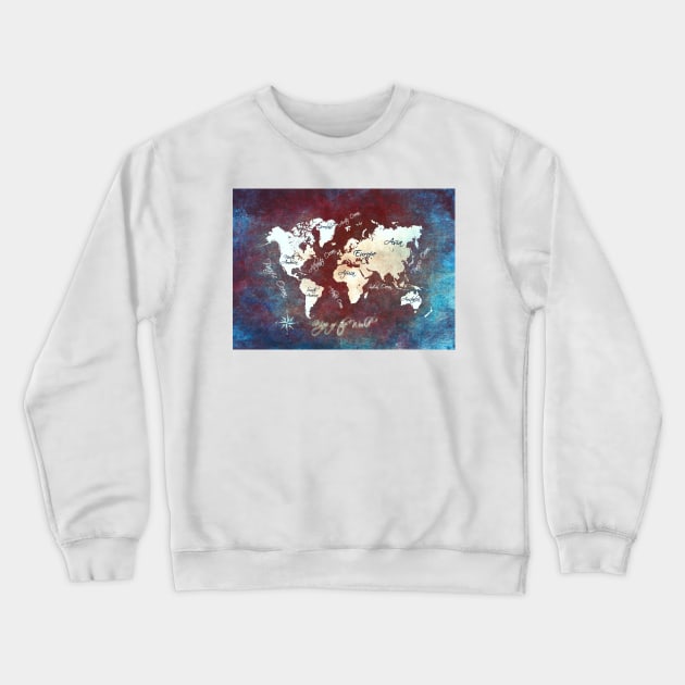 world map text  #map #worldmap Crewneck Sweatshirt by JBJart